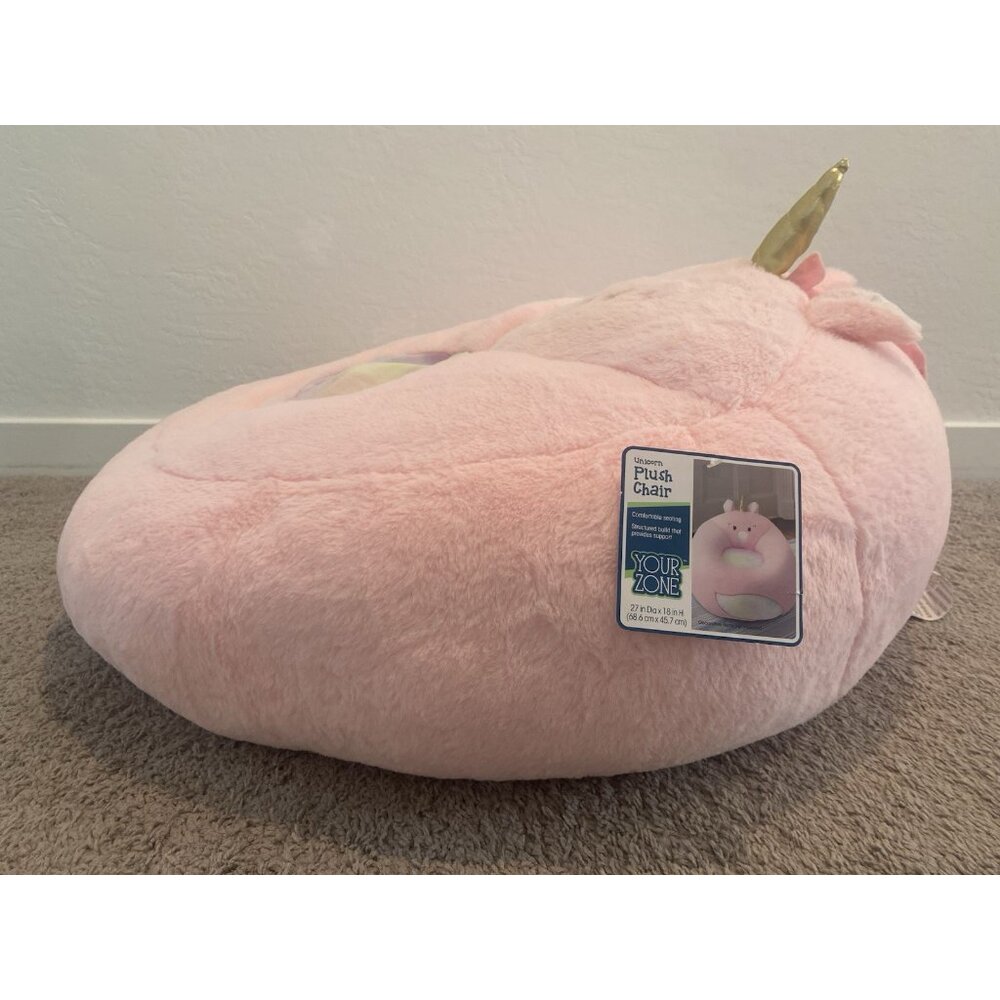 Your Zone Kids, Pink Soft Plush Unicorn Large Bean Bag Chair, Girls Kids 2.25 ft - Picture 11 of 11